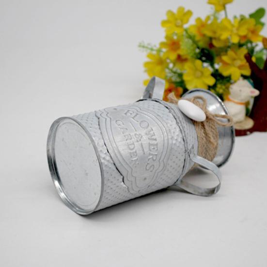 Runder zylindrischer Blumen-Kunst-Garten-Blumentopf-Übertopf aus Eisen, Wohnzimmer-Dekoration