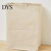 Easy Clean Laundry Hamper Basket with Wooden Handles, Cotton And Linen Large Portable Dirty Clothes Container Basket, Storage Space Saving Foldable