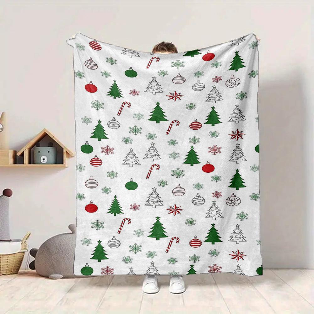 1Pc Christmas Candy Canes Blanket Soft And Comfortable Casual Warm Camping Travel Christmas Halloween Gift M91720