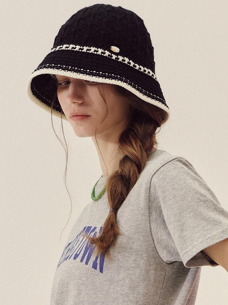 Meleuhen Leaf Crochet Bucket Hat_3Color