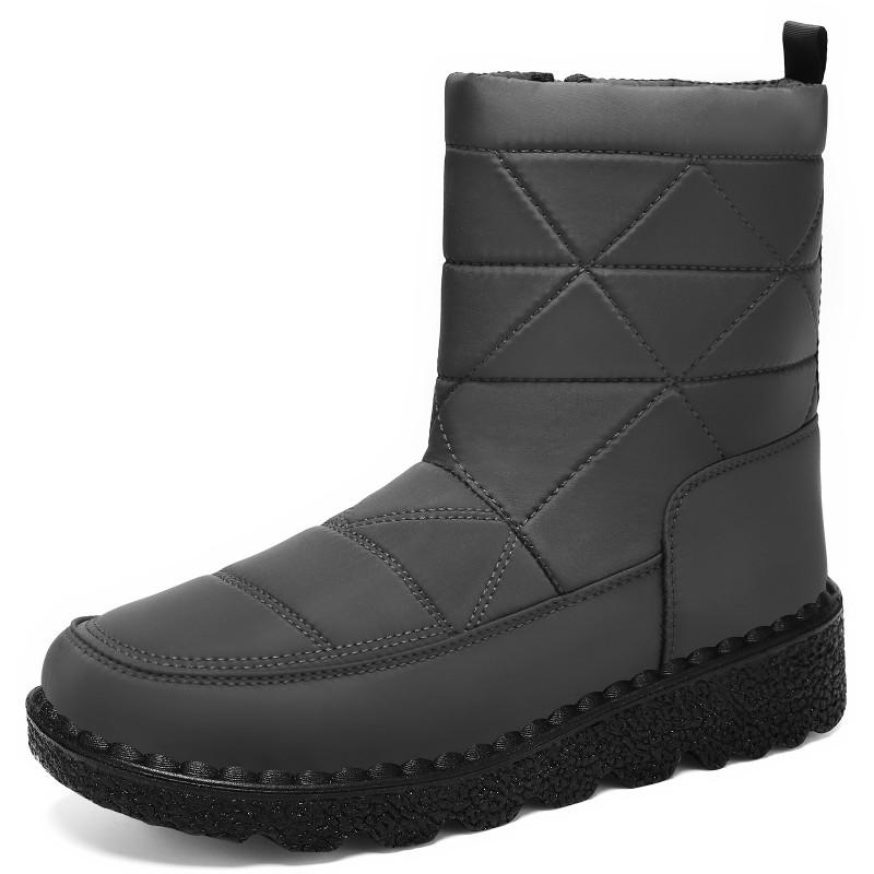 Womens Winter Snow Boots Warm Fleece Lined Non Slip Flat Heel Ankle Plus Size 35-43