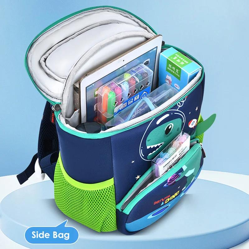 Green Dinosaur School Bags for boys Light Weight Ridge Protection Kindergarten Backpack Primary Student Schoolbag Children's Bag