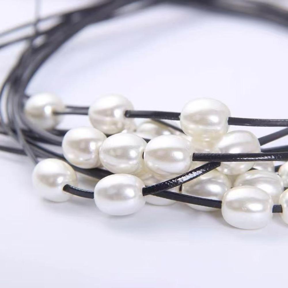 2PCS Adjustable Imitation Pearl Ties Polyester Curtain Buckle Clips Pearl Curtain Tieback  Kitchen чёрный