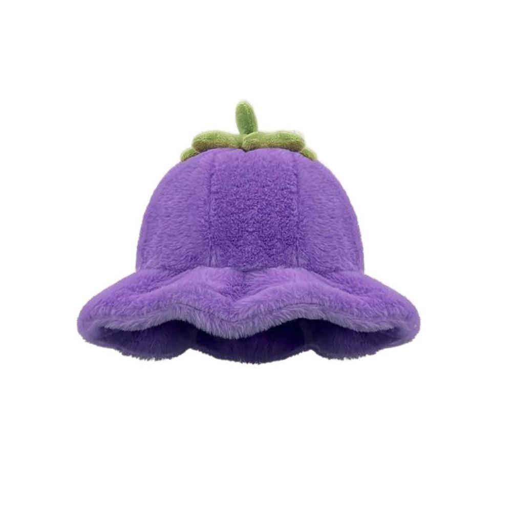 Tomato Winter Fisherman Hat Rolled-up Beanie Hat Cute Plush Bucket Hat  Outdoor