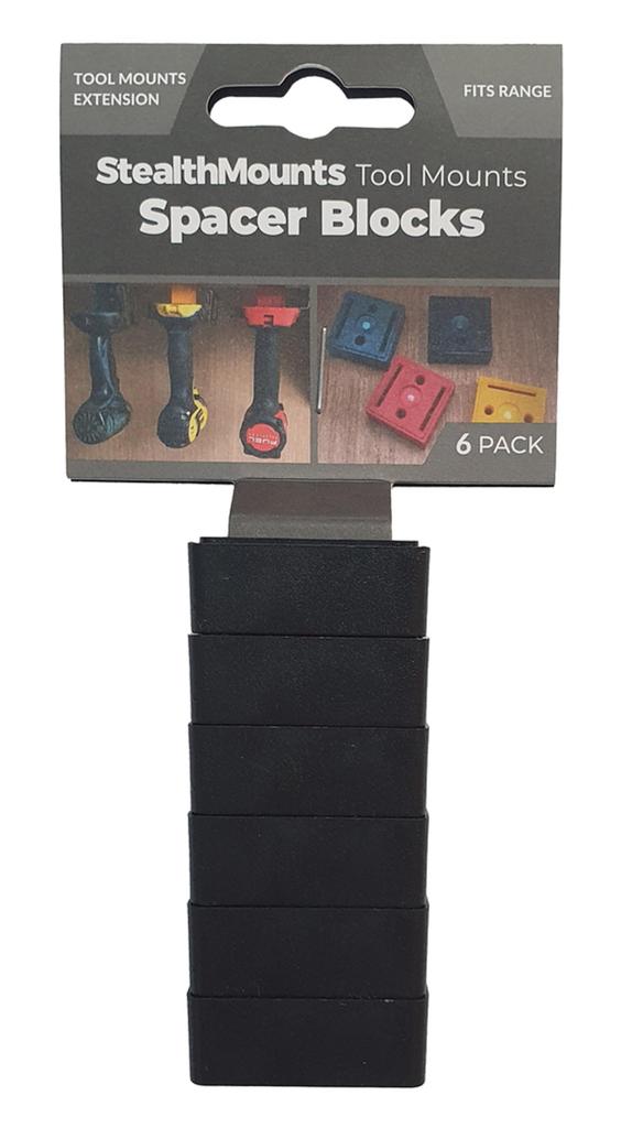 Black StealthMounts Tool Mount Spacers (12mm) Universal 6-Pack