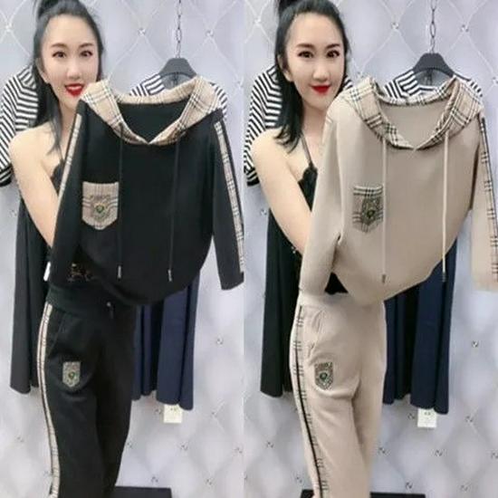 Summer Casual Hooded Set: Slimming Short-Sleeve Top & Long Pants for Middle-Aged Plus Size Women