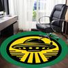 1pc UFO Alien Office Round Area Rug, Indoor Mat Suitable For Office, Under Office Chairs Bedroom Living Room Home Decor, Room Deco
