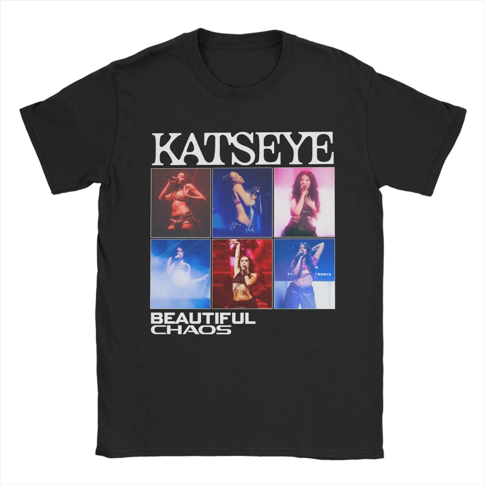 

K-pop женская группа KATSEYE Beautiful Chaos Сценическая фотосетка Принт Футболка | Унисекс Хлопок Повседневный Короткий Рукав Концертный Мерч Топ 4XL