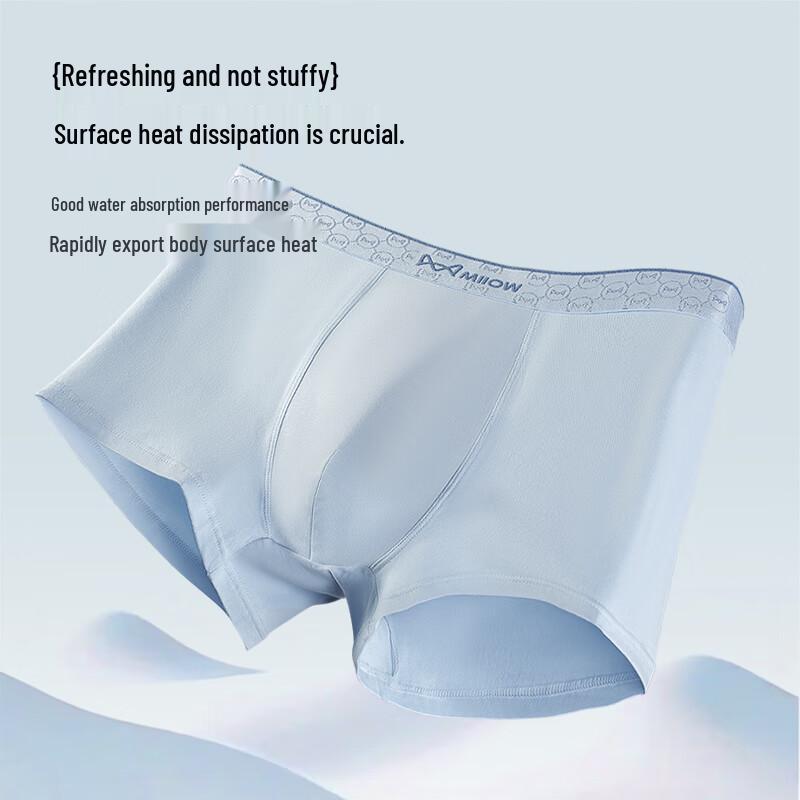 Mao Ren Men's 10A Pure Cotton Antibacterial Boxer Briefs - 4 Pack
