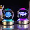 8cm 3D Earth Laser Engraved Crystal Ball Solar System Planet Milky Say Galaxy Globe Glass Sphere Astronomy Gift Home Decoration