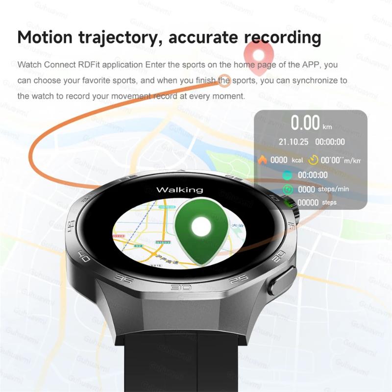 2025 New Watch GT5 Max Smart Watch HD AMOLED Screen NFC GPS Tracker Bluetooth Call Health Waterproof Smartwatch Men Women For Huawei