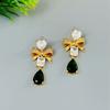 Fashion Medieval Zircon Bow Love Water Drop Stud Earrings High-End Earrings