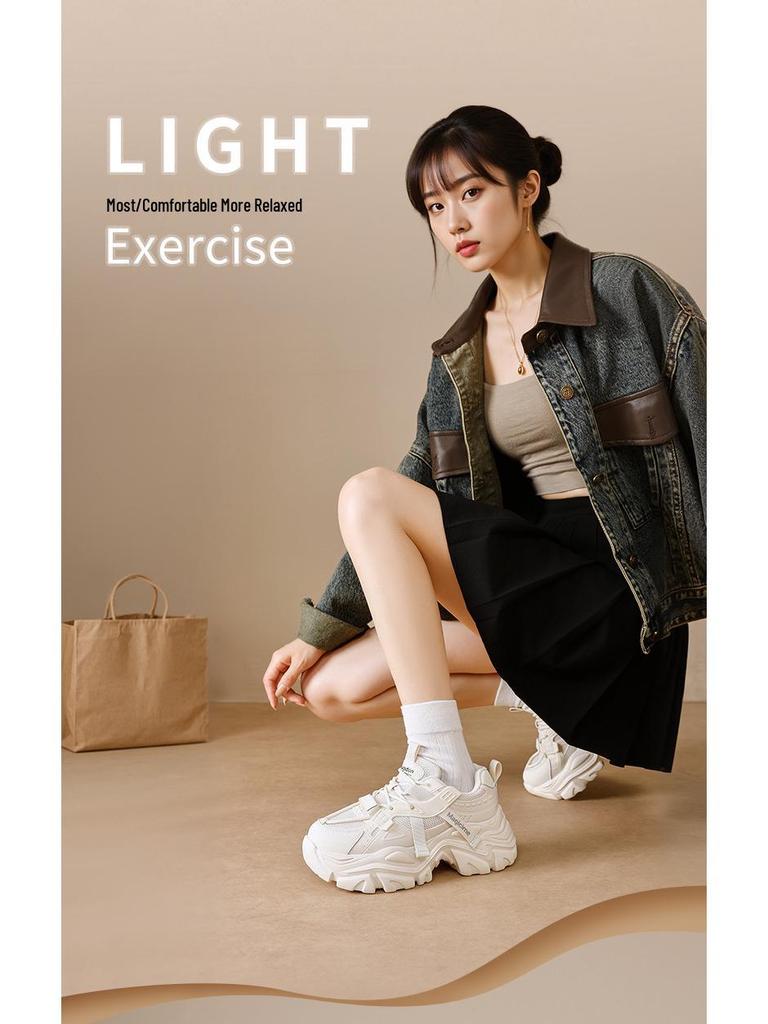 Augusden Women's 2025 Thick-Soled Lightweight Height-Increasing Sneakers