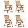 VidaXL Lot de 4 Chaises Inclinables de Jardin avec Coussins, Sièges de Terrasse, Chaises de Salle à Manger, Meubles de Patio 3065357