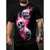 Men's T-Shirt Cool Skull Graphic 3D Printed T-Shirt Street Style Round Neck Fashion Men's Oversized T-Shirt Hip Hop Unisex Tops