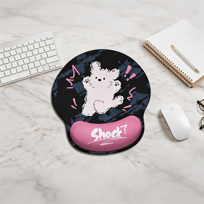 Shock Puppy Wrist Rest Set, Ergonomic Gel Support Mouse Pad & Keyboard Rest, Unisex Gaming Desk Supplies
