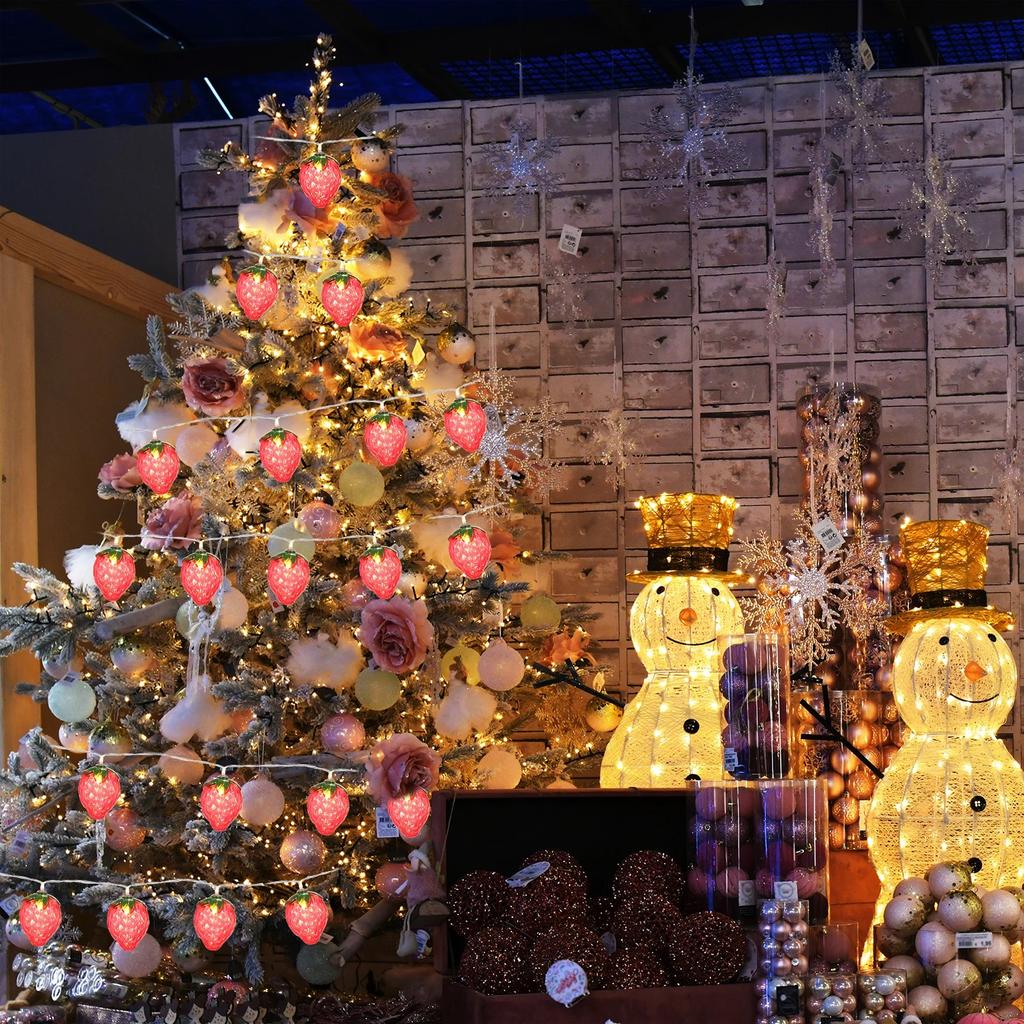 1.5m 10-LED Strawberry String Light Battery Powered Bedroom Decoration Lamp,Constant Light