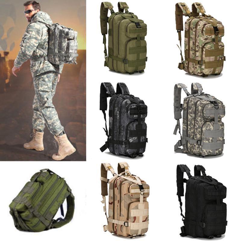Large Capacity Outdoor Military Tactical Army Camping Hiking Backpack Rucksack With Padded Adjustable Straps