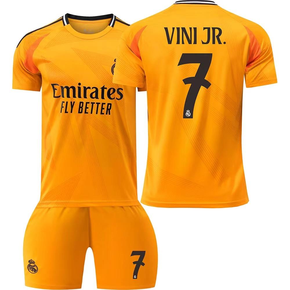 2024/2025 Real Madrid Vinicius Çocuk Futbol Forması - Nefes Alabilen Hızlı Kuruyan Polyester Turuncu