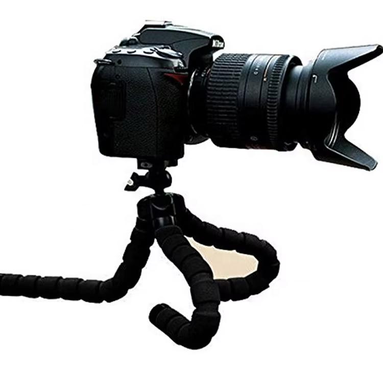 Portable Sponge Tripod Multifunctional Mobile Phone BT Selfie Stick Adjustable Phone Holder for Mobile Phone Black L-D3-5