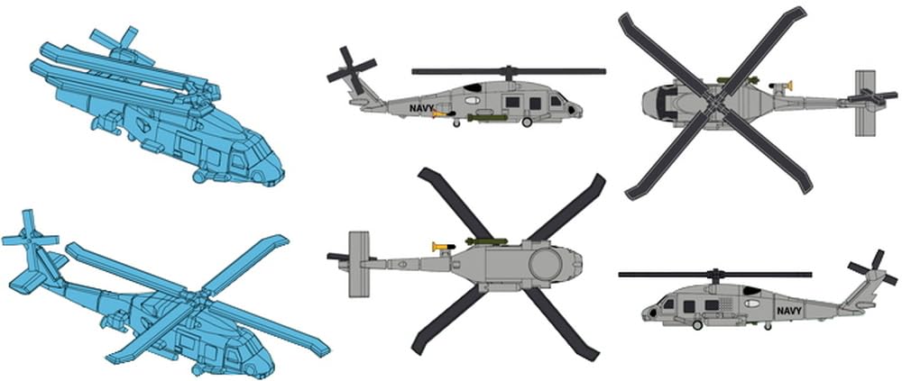 

AFV Club Modern Helicopter Set A Plastic Model SE70009 1/700 Anti-Submarine