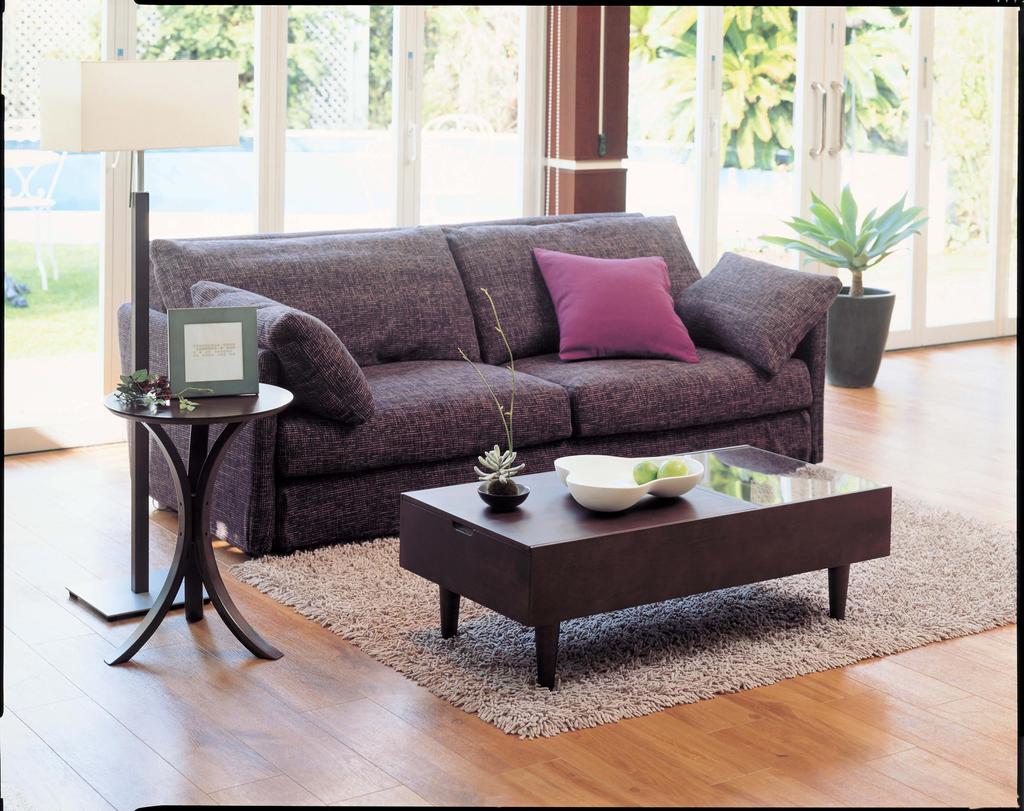 AZUMAYA Side Table, 40cm Diameter, Brown, NET-410BR