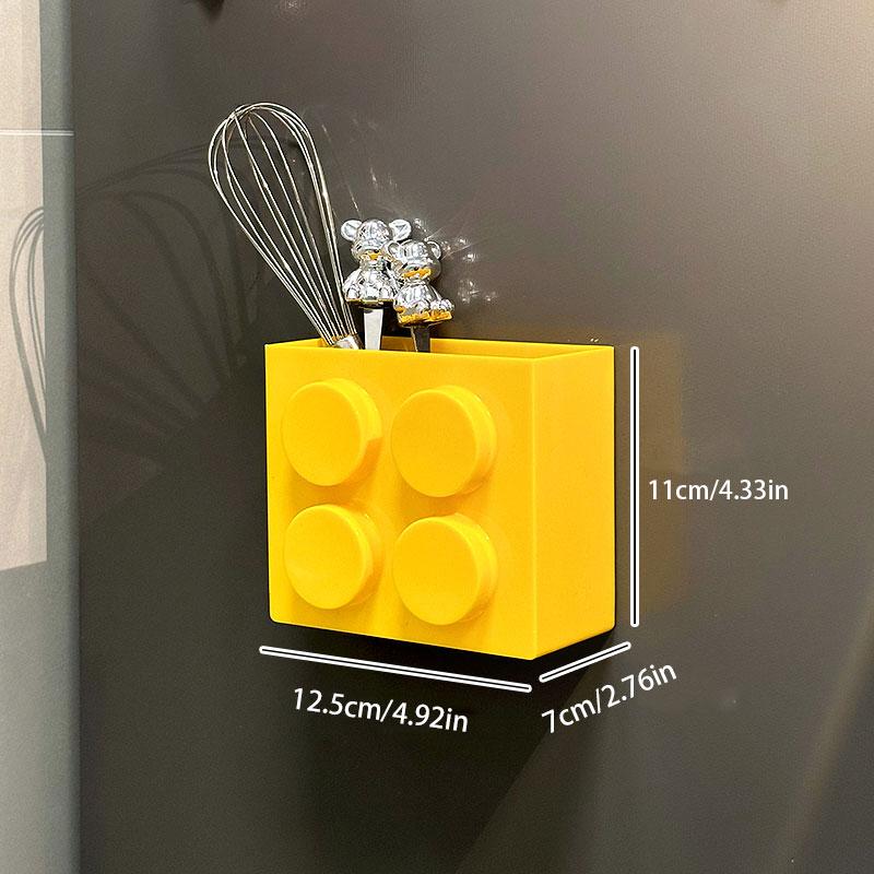 Building block magnetic attraction storage box Magnetic wall mounted kitchen decoration cling film storage box refrigerator side storage rack
