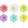 Daisy and Sunflower Balloons - Kids' Birthday and Wedding Decoration, Aluminum Foil with Smiley Faces
