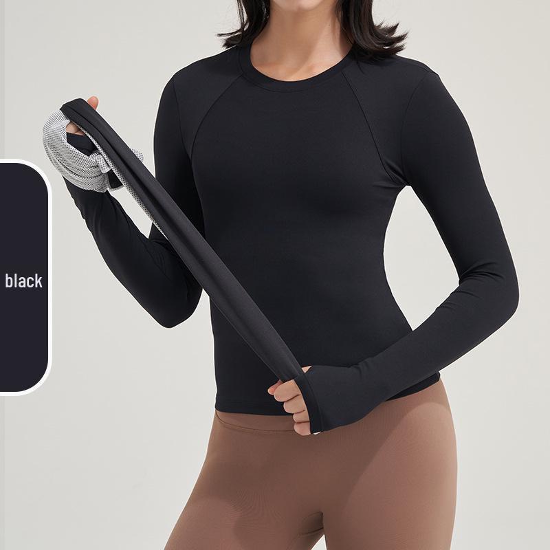 Damen Schnelltrocknendes Langarm-Yoga- und Lauf-Oberteil für Herbst und Winter