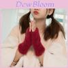 Elegante Damen Winter Strick Faux Kaschmir Handschuhe Halbfinger Gemütlich Warmes Design