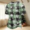Men's Quick Dry Short Sleeve Round Neck T-Shirt with Christmas Print