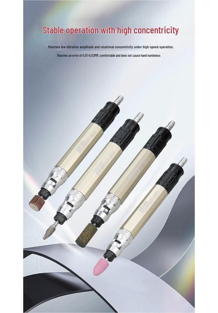 Gaobao Pneumatic Engraving Pen - Variable Speed 3mm Wind-Driven Polisher & Grinder.