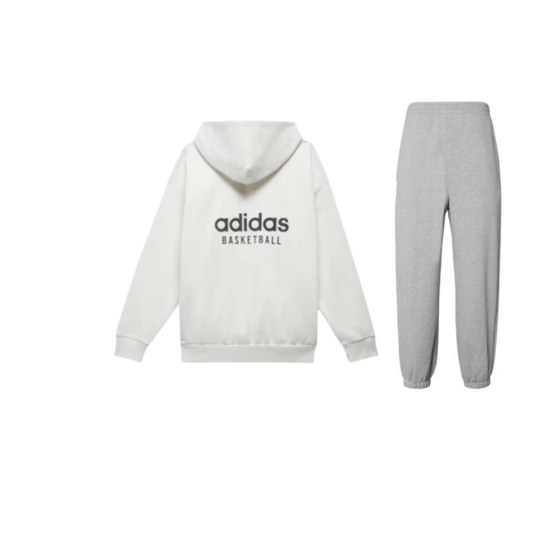 

Adidas Basketball Pullover Hoodie Long Sleeve Cuffed Pants Casual Sports Suit Unisex suit IV7608+IA3439 S