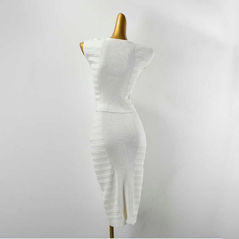 Single Product Sexy Fashion All-Matching Two-Piece Dress Summer French Classic Style Fancy Accessible Luxury Ocean Knitting Vest for Women