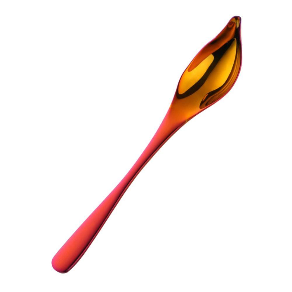 DIY Stainless Steel Saucier Spoon Baking Tool Honey Sauce Metal Spoons Tapered Spout Colorful Decorating Spoon