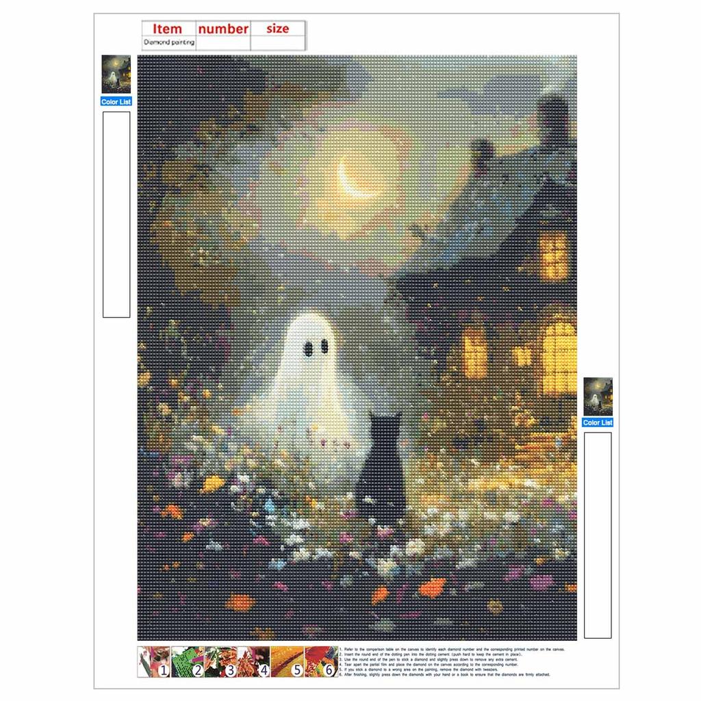 DIY Diamond Painting Canvas Moonlight Night Cat Design 5D Full Drill Art Creative Leisure Craft Home Decor Wall Decoration
