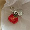 Vivid 3D Red Tomato Keychain Lightweight Resin Fruit Charm Mini Pendant for Phone Case Handbag Gift for Girls