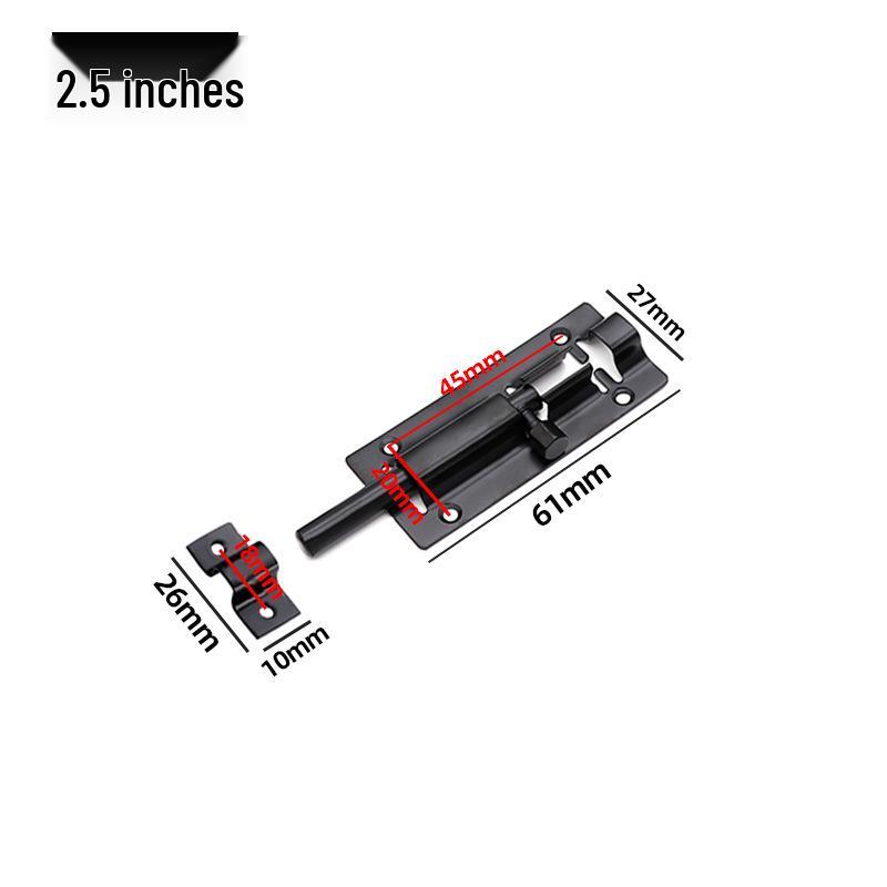 Stainless Steel Black Bolt for Cabinet & Wooden Door, Sizes: 1.5 To 5 Inches