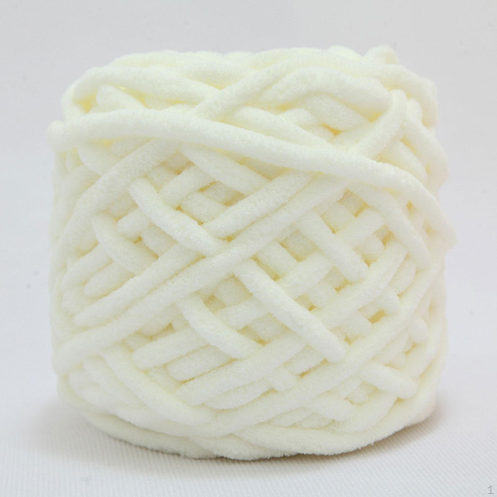 

3 мотка толстой шенилловой пряжи, объемная пряжа толщиной 7 мм для вязания перчаток, вязания крючком шапок и белый