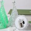 Luminous Christmas Tree Crystal  Lamp Transparent Xms Eve Candle Lights  Desktop Props