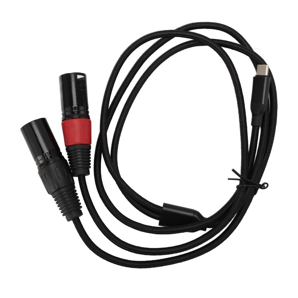 

32Bit 384KHz Type C to XLR Sound Cable Y-Splitter Cable USB C to XLR Cable For Mixer Speaker 1m/3.3ft