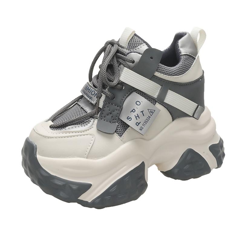Fashion 10CM Women's Breathable Mesh Platform Shoes Outdoor Increase Height Chunky Sneakers for Women Casual Walking Shoes Women's Tenis