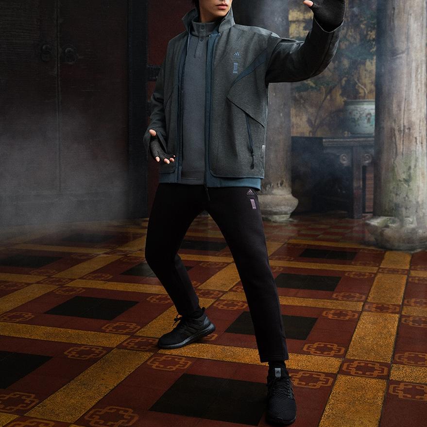 Adidas Solid Color Logo Print Knit Joggers Men Bottoms Black IA8101