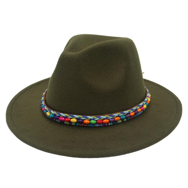 Top Hat Rainbow Hand-Woven With Accessories Ethnic Style Tibetan Hat Colorful Jazz Hat