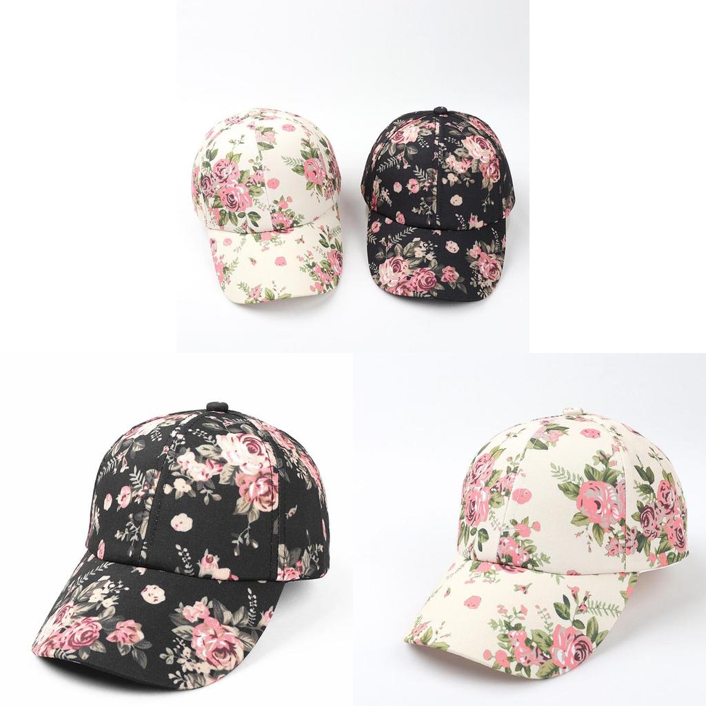 Süße Baseballkappe mit botanischem Muster für Damen mit UV-Schutz und Belüftungsmerkmalen
