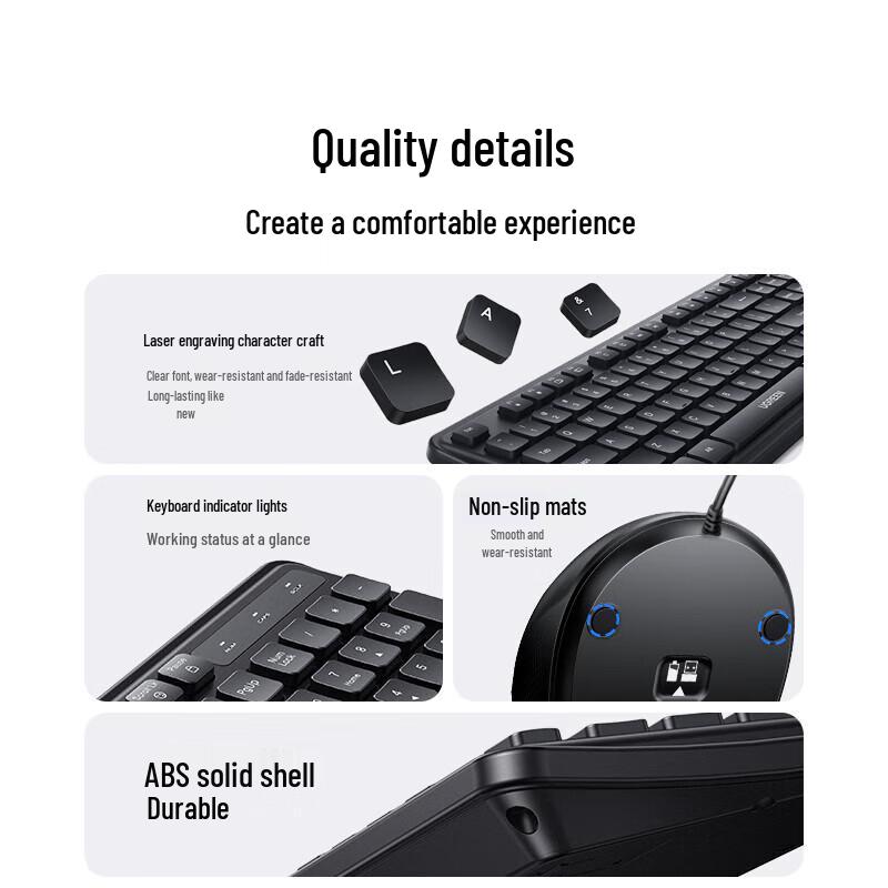 Ugreen MK331 Silent Wired Keyboard and Mouse Combo