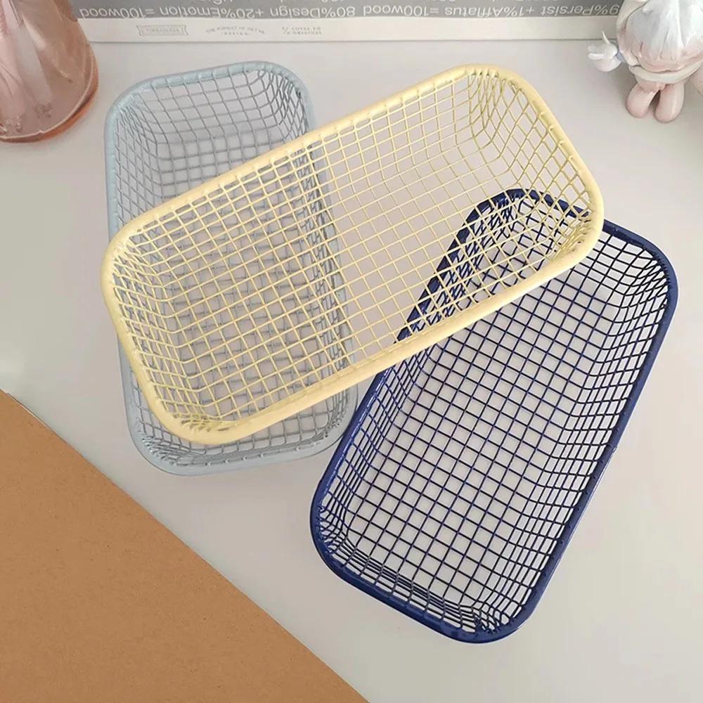 Metal Organizer Basket Mini Make Up Sorting Holder New Storage Basket Office Stationery
