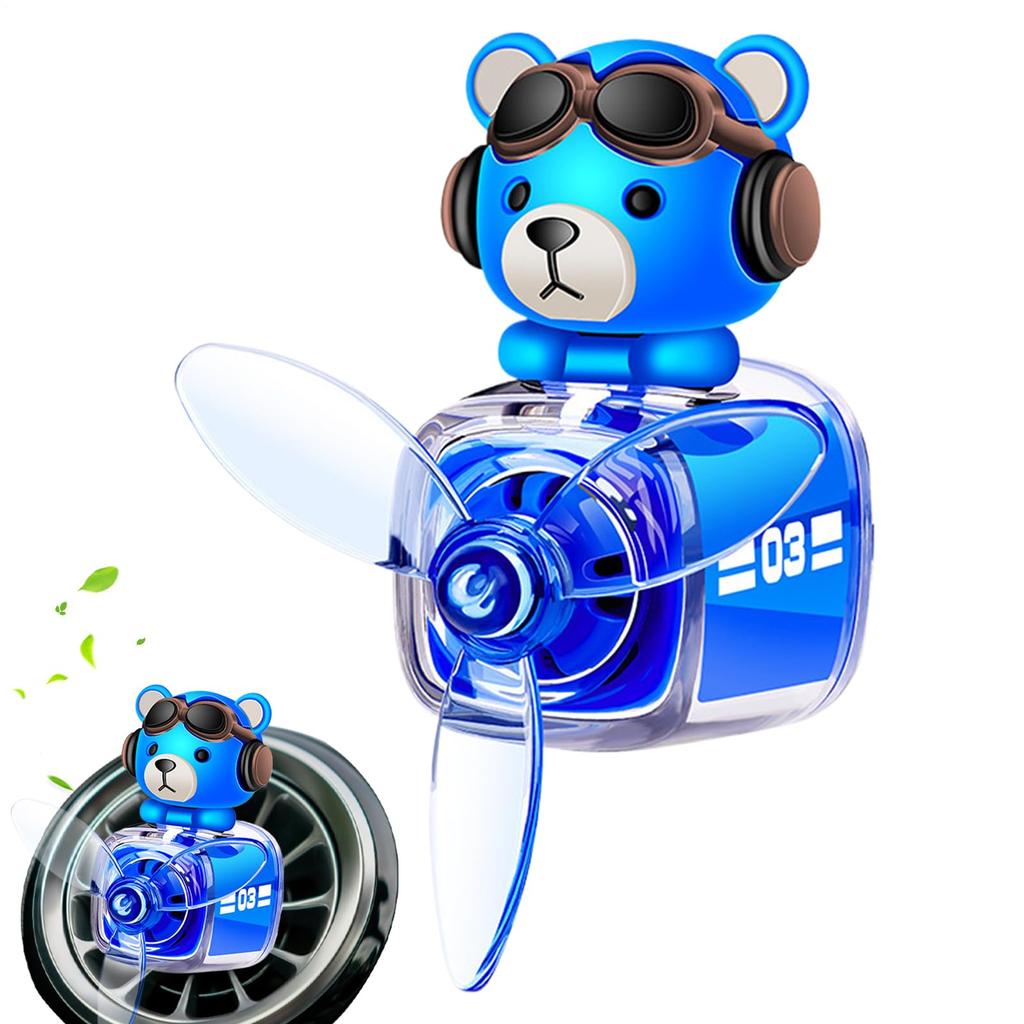 Cute Bear Car Air Freshener - Propeller-themed scented diffuser, long-lasting