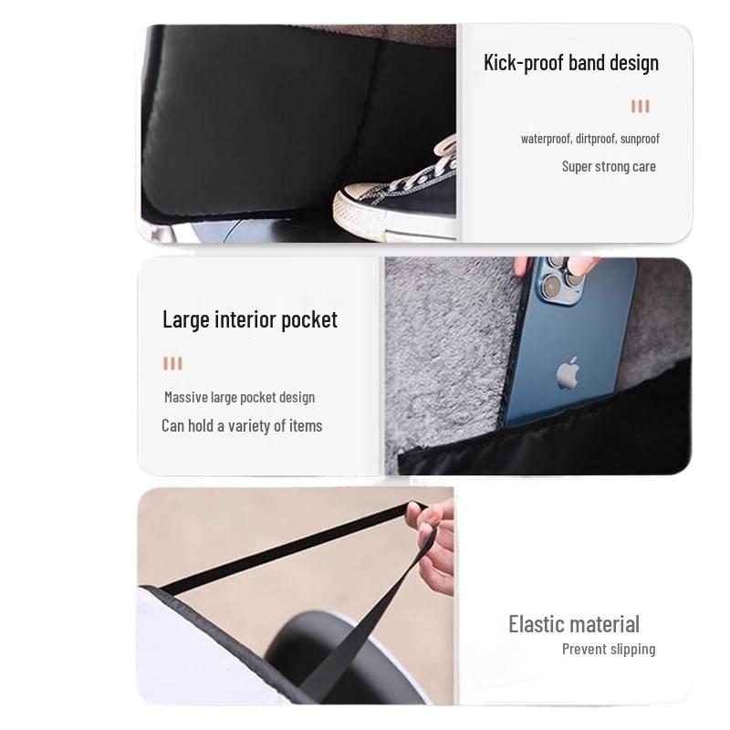 Split Type Winter Fleece Lined Waterproof Windshield Cover with PU Leather Leg Protector and Extra Thick Windproof Design