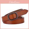 Leather Retro Inspired Belt For Ladies With Metal Clasp And Pure Leather Design